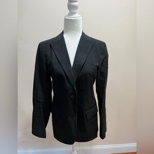 Jil Sander Black Textured Stripe Cotton Long Sleeve Blazer Jacket Sz. 40 (8)